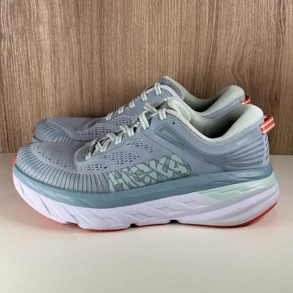 Hoka One One Bondi 7 Blue Running Shoes 1110519 BFBG Women’s Size 7 - Picture 3 of 9